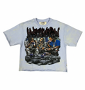 "Destruction" Boxy Crop Tee – Arctic Smoke Wash