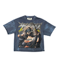 "Faith Over Fear" Boxy Graphic Crop Tee – Slate Indigo Wash